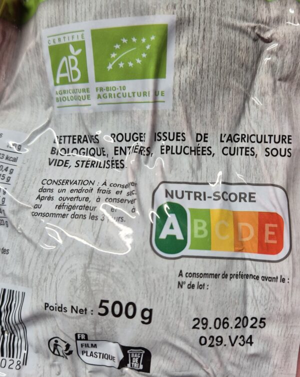 Betterave rouge cuite "bio"